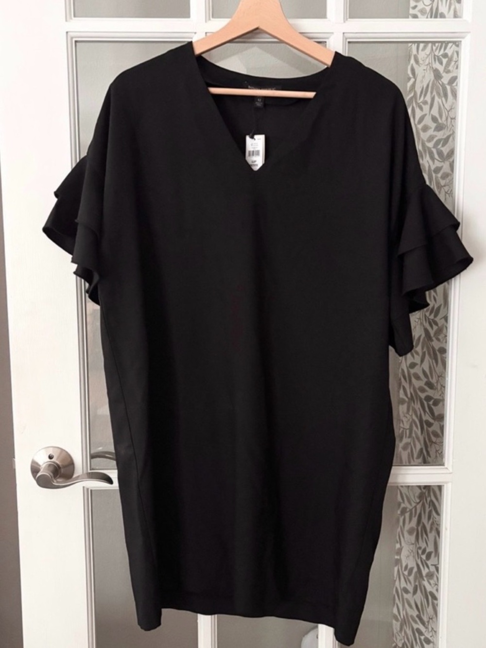BANANA REPUBLIC Ruffle Sleeve Shift Dress Sz 12 Petite NWT